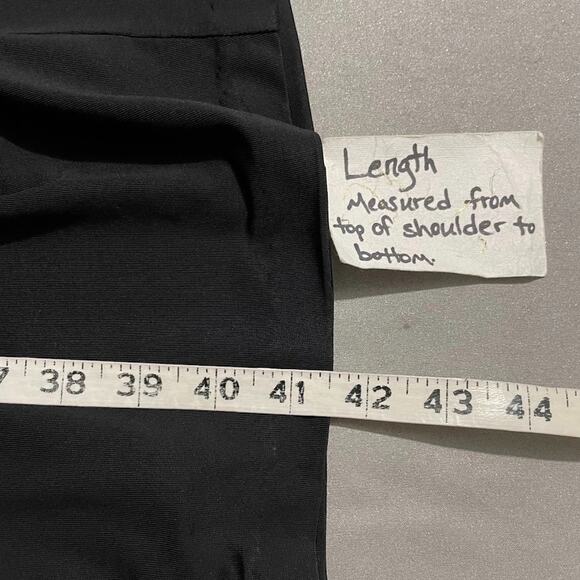 Anne Klein Size 8 Black Slinky Knit Dress Party Elegant Holiday Drape Neck Fairy - Picture 10 of 11